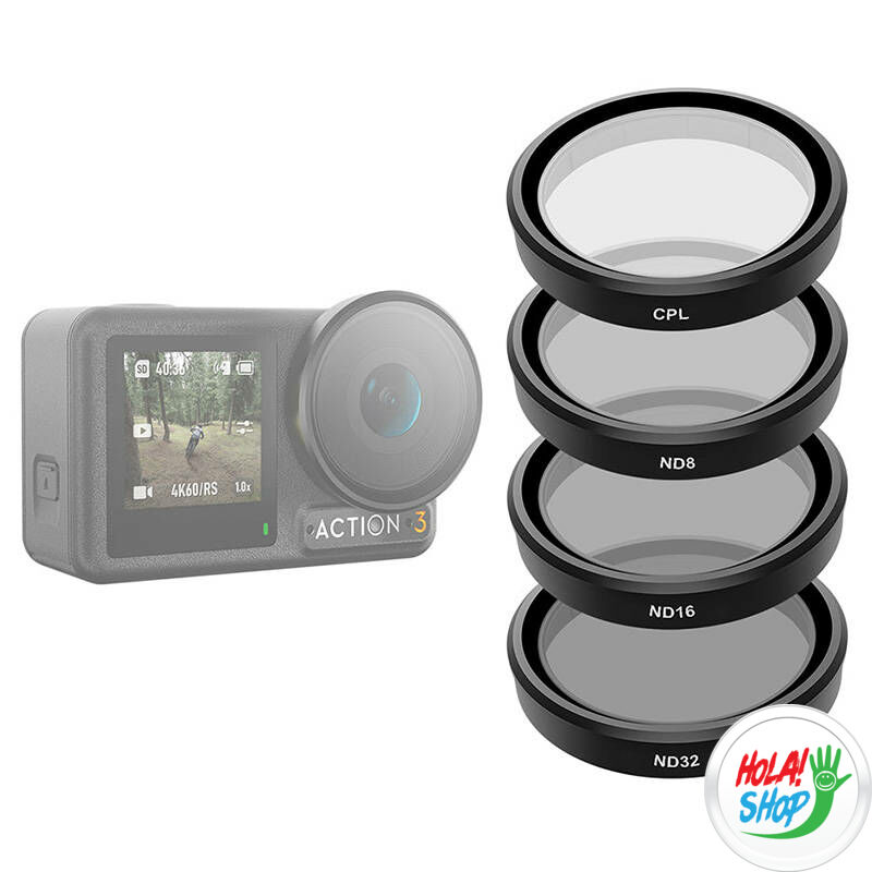 TELESIN Filter set CPL/ND8/ND16/ND32 for DJI Action 3