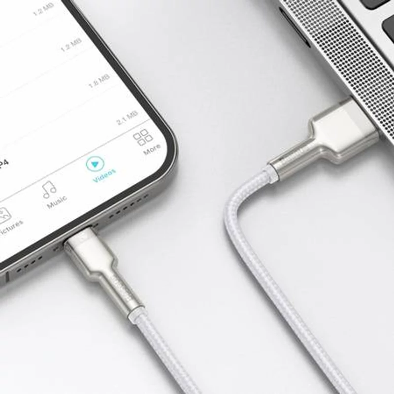 Cafule_USB_kábel_lightning_2.4A_2m_fehér