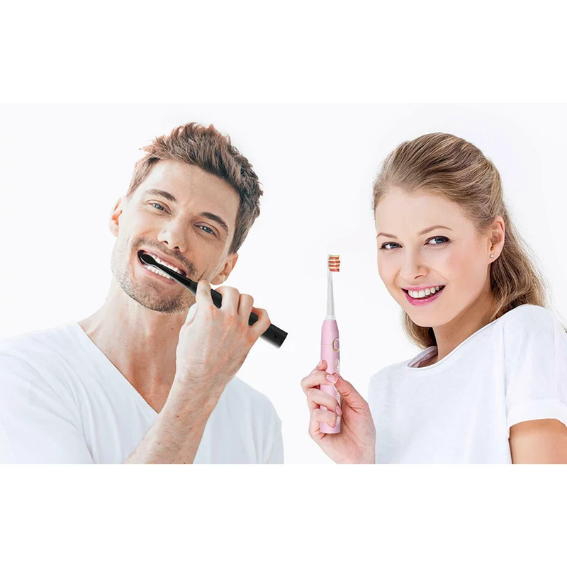 FairyWill sonic fogkefe fejekkel és tokkal (fekete és rózsaszín) FW-507